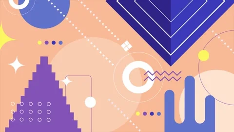 Playful geometric pattern featuring modern shapes and lines seamless 4k video Stock Footage 293266608