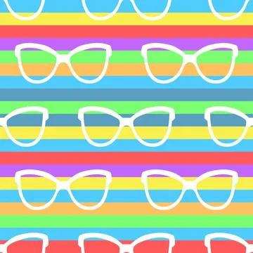 Playful hipster seamless pattern with sunglasses Stockillustratie