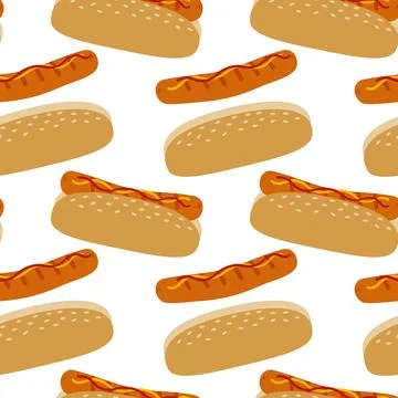 A Playful Hot Dog Pattern Perfect for Summer Celebrations and Fun Gatherings Stock Illustration