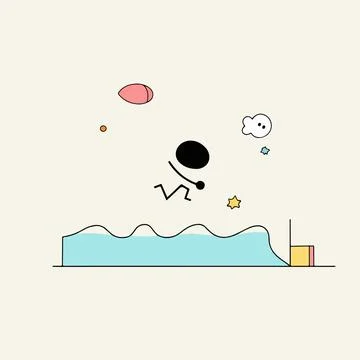 Playful Jump Stock Illustration