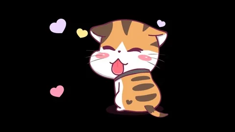 Playful Kitten Animation - Transparent Background Stock Footage 282780458