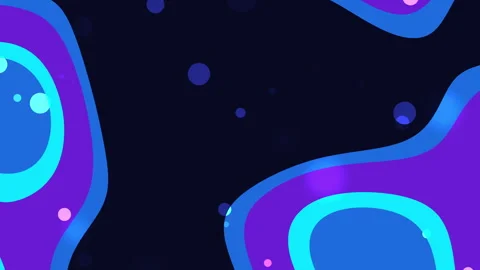 Playful Liquid Shapes With Floating Dots on Dark Center Space Video stock 342572975