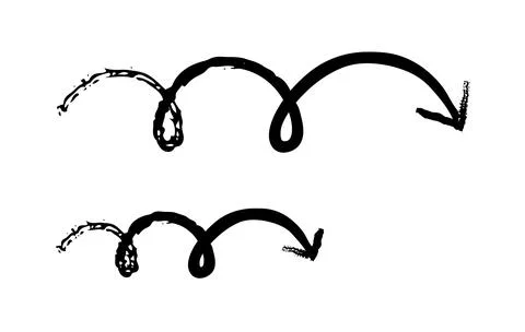 Playful loop arrows grunge doodle design element set 스톡 일러스트