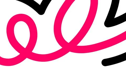 Playful Loop Composition on White Background Stock Illustration