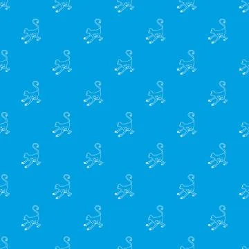 Playful monkey pattern seamless blue Illustrazione stock