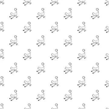 Playful monkey pattern vector seamless Stock Illustration