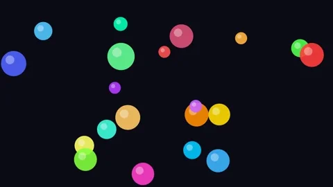 Playful Multi-colored Bouncing Spheres on Dark Background Stock Footage 341728421