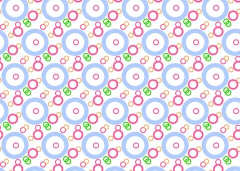 Playful Pastel Circle Pattern Seamless Background With Retro Geometric Dots.. 스톡 일러스트