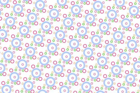 Playful Pastel Circle Pattern Seamless Background With Retro Geometric Dots.. 스톡 일러스트