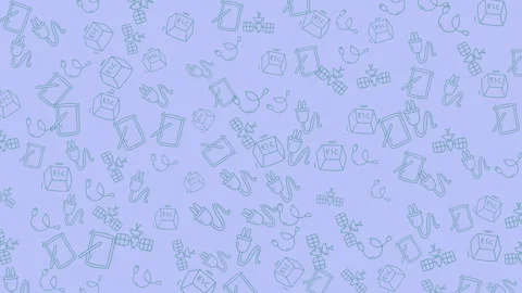 Playful pattern of assorted paper clips and small objects on pastel backgroun 스톡 동영상 331230364