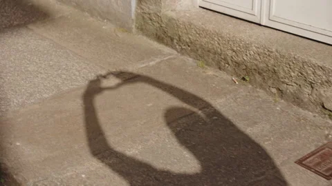Playful perspective capturing the shadow of a person forming a heart shape with 库存影片 344209008