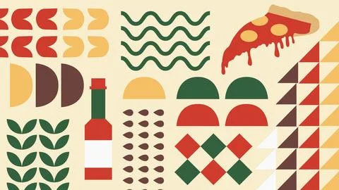 Playful pizza slice background Stock Illustration