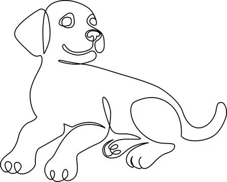 Playful puppy laying down Vector Illustrazione stock