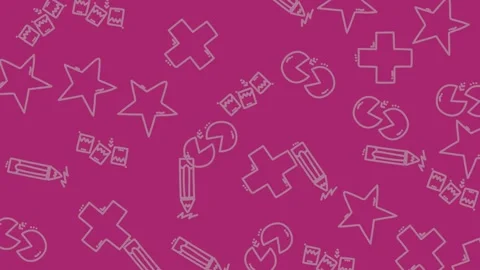 Playful Purple Pattern - Stars, Plus Signs, and Fun Shapes. Stock Footage 320119960