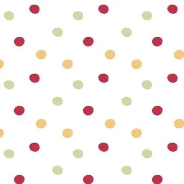 Playful seamless pattern with colorful dots in pastel and warm tones for te.. Stock Illustration