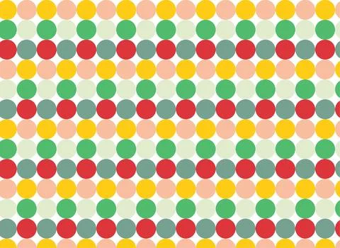 Playful seamless polka dot background featuring colorful, evenly spaced cir.. 스톡 일러스트