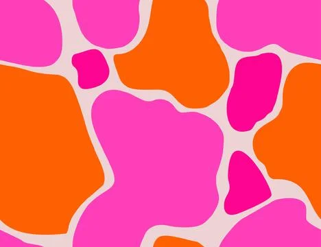 Playful Spotted Seamless Pattern with Neon Orange and Pink Colored Abstract.. Stock Illustration