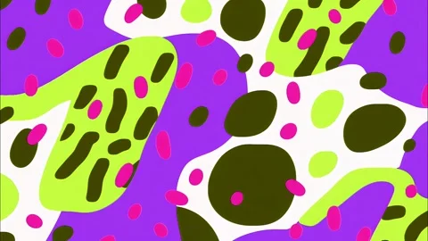 Playful surreal cartoon abstract pattern seamless retro design Stock Footage 315246224