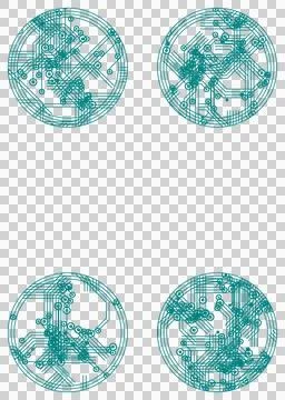 Playful teal circle circuit pattern transparent PNG Stock Photos