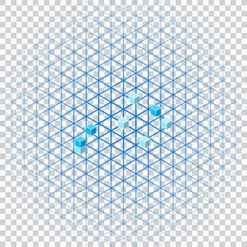 Playful technical triangular grid with cubes transparent PNG Stock Photos