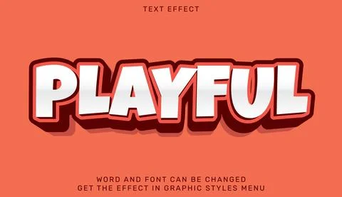 Playful text effect template in 3d design Stock Illustration