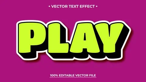 Playful Vector Text Effect with Lime Green Letters and Bold Black Outline o.. Illustrazione stock