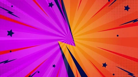 Playful vibrant pop art comic style background with lightning bolt seamless 4k Stock Footage 293046486