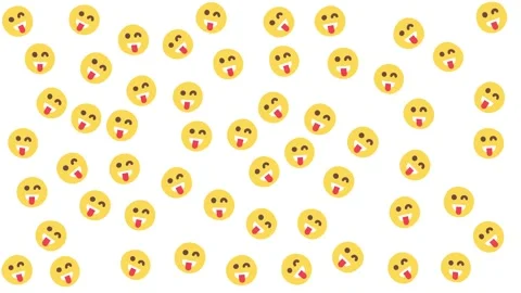 Playful Winking Face Emoji Pattern Background for 2025 Social Media Trends Stock-Footage 344875261