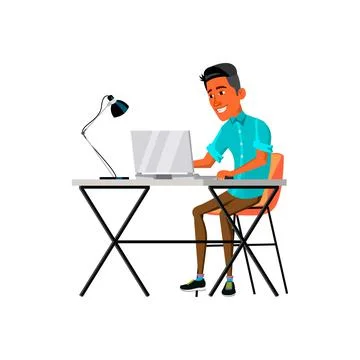 Playful young man playing in computer game cartoon vector Stock-Illustration