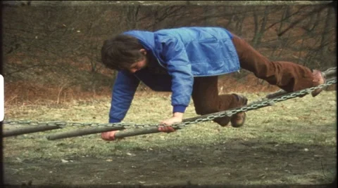 Playground in the 1970s (vintage 8 mm amateur film) Stock Footage 1000153