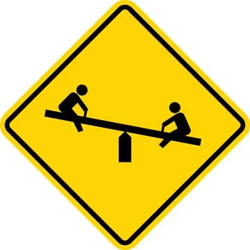 Playground ahead sign. Illustrazione stock