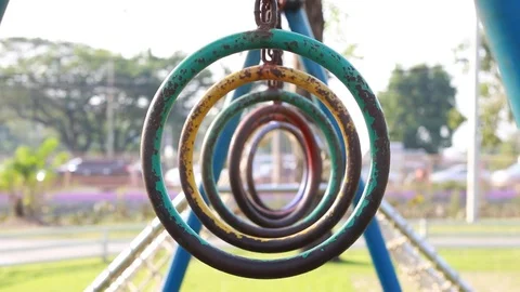Playground and play equipment wait for some kid come to play it. Stock Footage 101790794