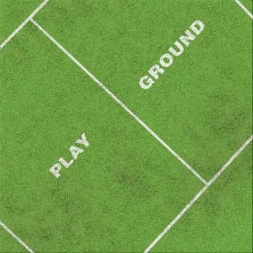 Playground with area and text on grass Stock Illustration