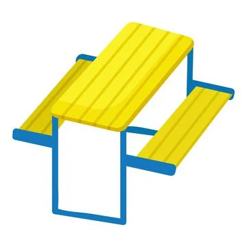 Playground bench icon cartoon vector. Park outdoor Stock Illustration