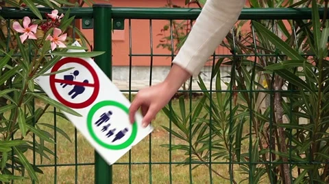 Playground With Broken Sign Video stock 11161574