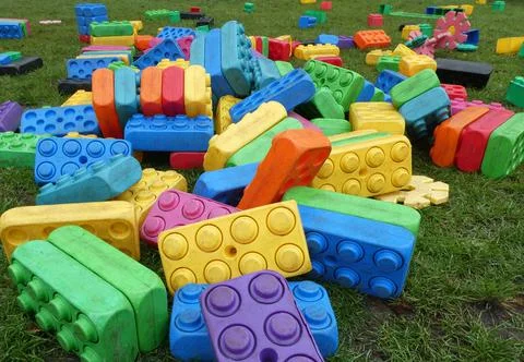 Playground with building blocks Stock Photos