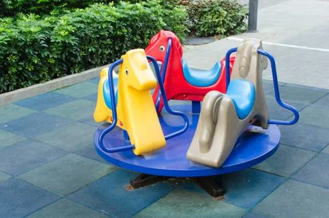 Playground carousel Stock Photos