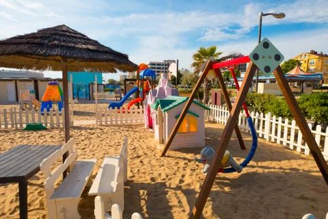 Playground for children on beach Stock Photos