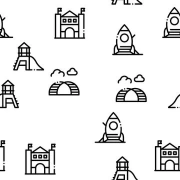 Playground Children Seamless Pattern Vector Stock Illustration