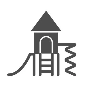 Playground for children solid icon, Kindergarten concept, Play area for kids Stock Illustration