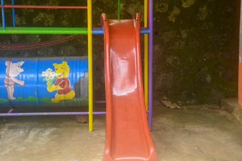 A playground for children is synonymous with slides. the existence of a pla.. Stock Photos