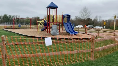 Playground Closed Coronavirus Video stock 127323153