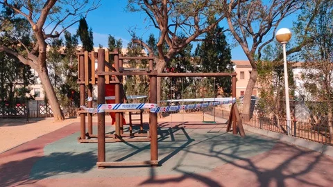 Playground closed by covid-19 動画素材 128975242