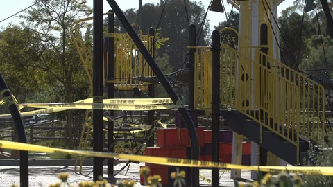 Playground Closed due to Coronavirus - MS Stock Footage 128601065