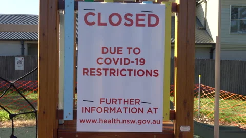 Playground Closure With Boy Looking Covid-19 Pandemic Werri Beach Australia 5of5 Stock Footage 130781318