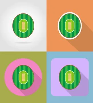 Playground for cricket flat icons vector illustration Stock Illustration