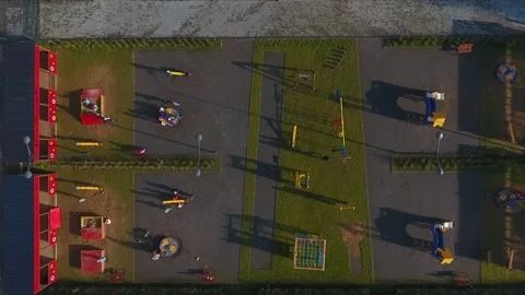 Playground from drone. Empty playground. Aerial Stock Footage 210757505