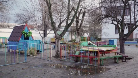 A playground during bad weather Video stock 101840909