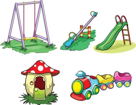 Playground Equipment Set Stock Illustration