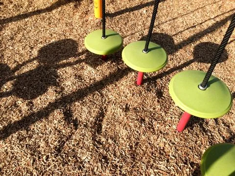 Playground equipment shade and ropes Stock Photos